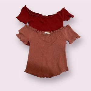 Off The Shoulder Smocked Crop Top Bundle